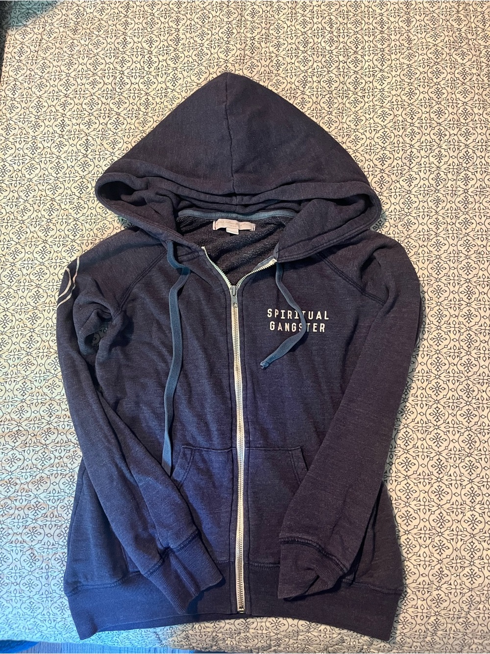Spiritual Gangster Navy Zip-Up Hoodie